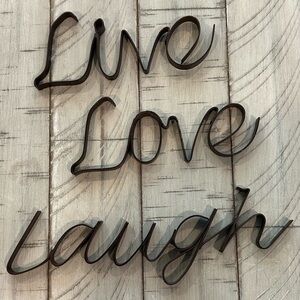 Live, Laugh, Love Metal Wall Decor Brown Individual Words Flexible Arrangement